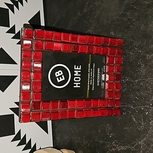 Earthbound trading picture frame red recycled keyboard keys 4x6